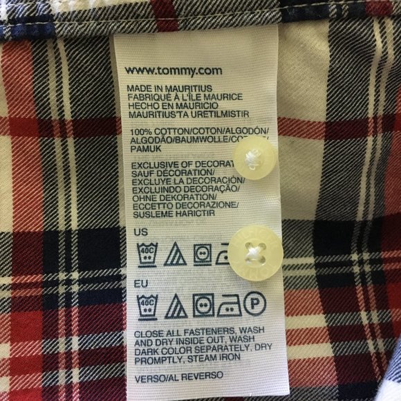 TOMMY HILFIGER Mens S/P Patched Elbow Plaid Button Down Shirt Thick Cotton - Picture 11 of 14